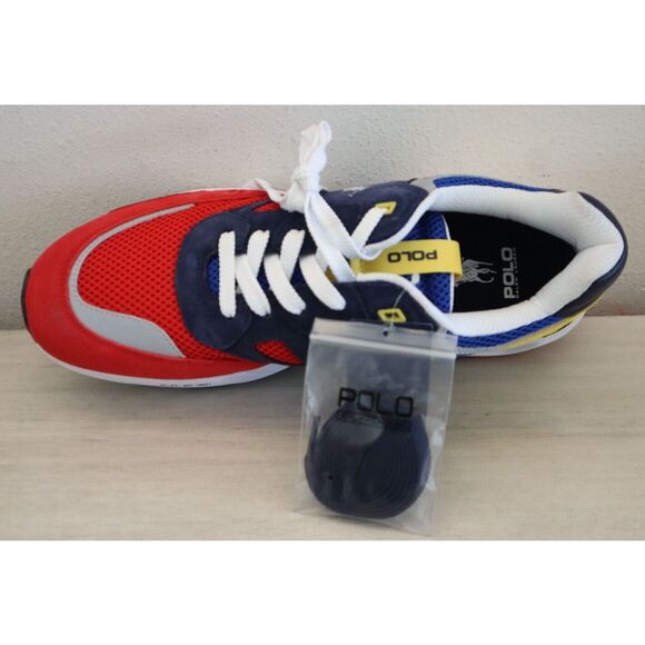 Polo Ralph Lauren Men's Sz 13 Navy/Red/Yellow Jogger Color-Blocked Sneakers - Picture 5 of 11